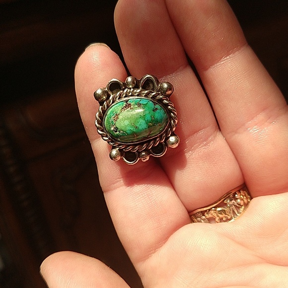 Native American sterling silver 925 turquoise ring vintage - Picture 4 of 13